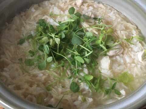 鶏むね肉と切り干し大根の雑炊♪